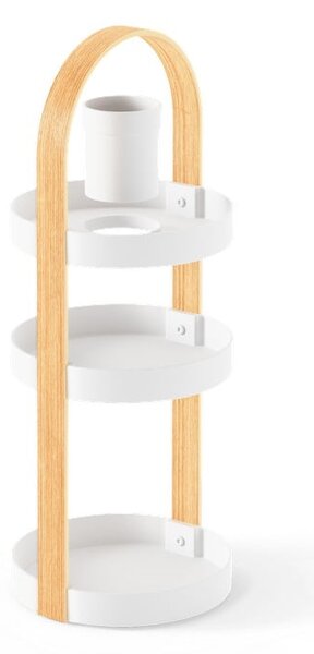 Organizer da bagno in legno in colore bianco e naturale Bellwood - Umbra