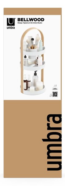 Organizer da bagno in legno in colore bianco e naturale Bellwood - Umbra