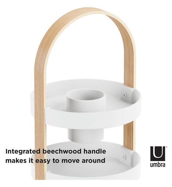 Organizer da bagno in legno in colore bianco e naturale Bellwood - Umbra