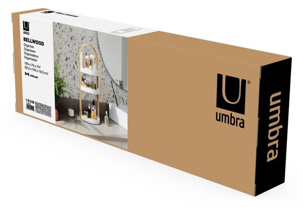 Organizer da bagno in legno in colore bianco e naturale Bellwood - Umbra