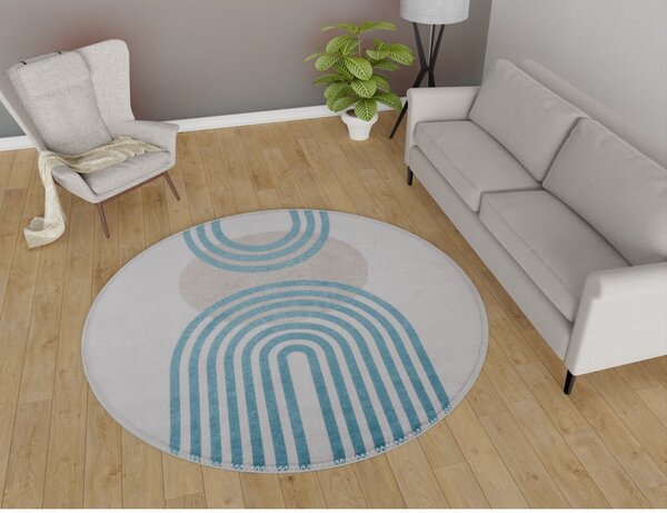 Tappeto rotondo blu/grigio ø 80 cm - Vitaus