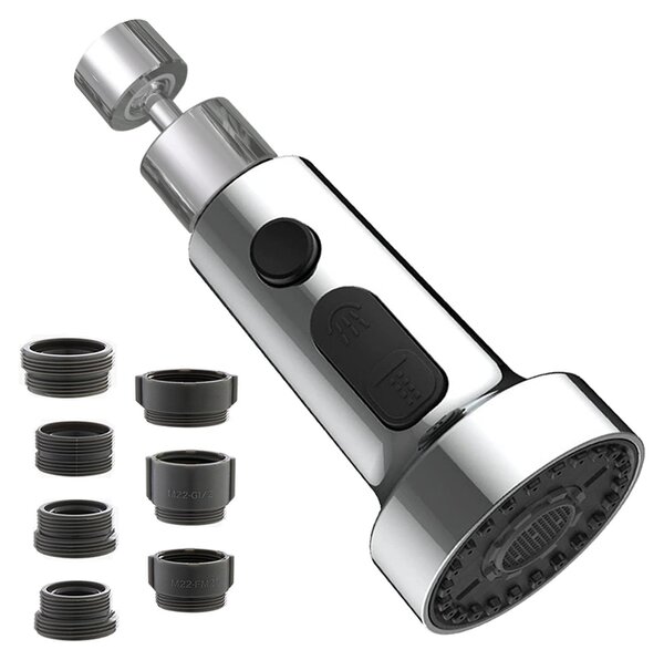 Regolatore del flusso dell'acqua del rubinetto - Ventilatore per cucina - Rotazione a 360° - Estensione per ventilatore del rubinetto - Risparmio idrico - Adatto per il bagno - Modello QPQ-006