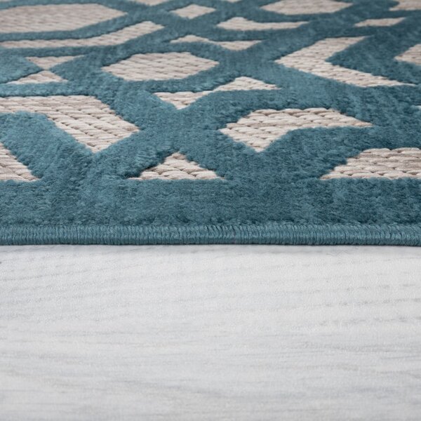 Tappeto blu per esterni 200x290 cm Oro - Flair Rugs