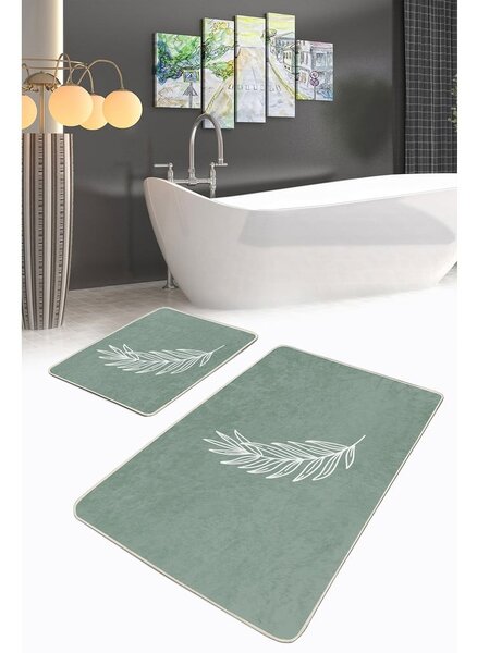 Tappetini da bagno verdi in set da 2 100x60 cm - Minimalist Home World