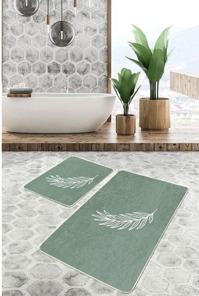 Tappetini da bagno verdi in set da 2 100x60 cm - Minimalist Home World