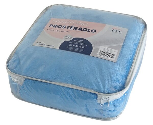 Lenzuolo di microflanella blu 180x200 cm Exclusive - B.E.S