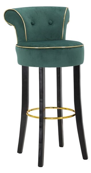 Sgabello Bar Luxy 46x48x96 cm in Velluto Sintetico Verde