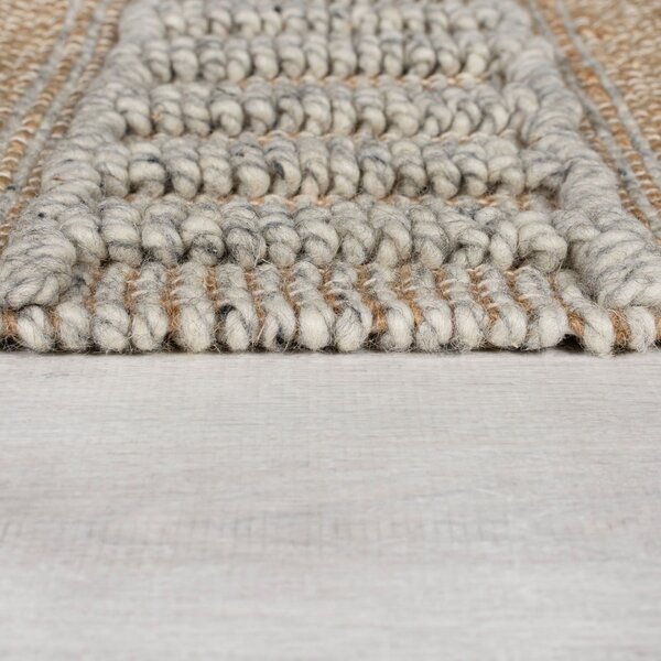 Passatoia in grigio chiaro e colore naturale 60x230 cm Medina - Flair Rugs