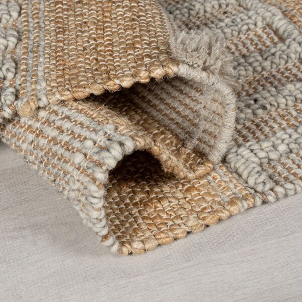 Passatoia in grigio chiaro e colore naturale 60x230 cm Medina - Flair Rugs