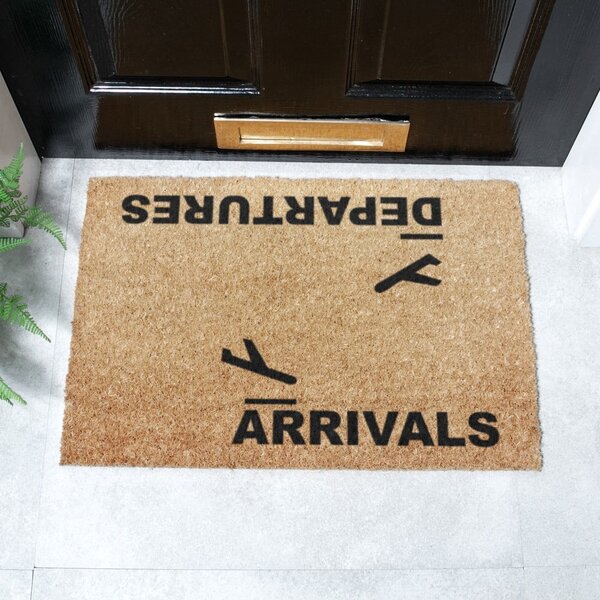 Zerbino in cocco 40x60 cm Arrivals and Departures - Artsy Doormats