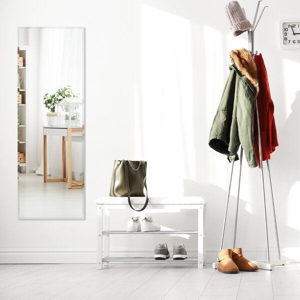 Costway Specchio rettangolare da parete con bordo smussato , Specchio senza cornice di grandi dimensioni 110x38cm