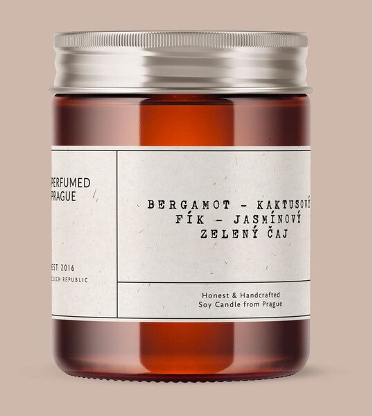 Candela in cera di soia profumata tempo di combustione 40 h #46 Bergamot, Jasmine, Opuncia – Perfumed Prague