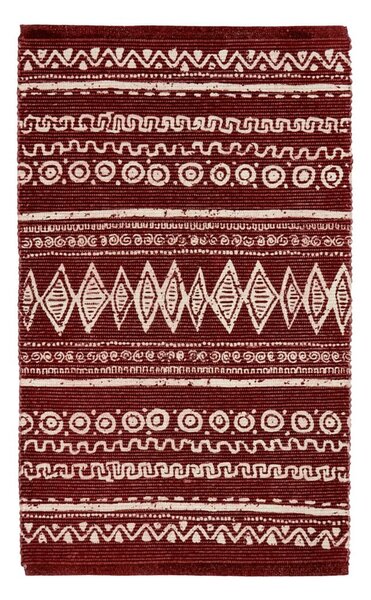 Tappeto di cotone rosso e bianco , 55 x 110 cm Ethnic - Webtappeti