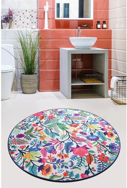 Tappeto da bagno Wild Garden Circle, ø 100 cm - Foutastic