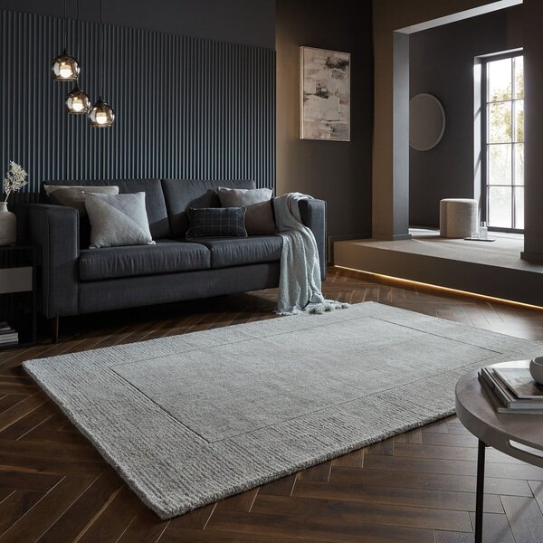 Tappeto greige in lana tessuto a mano 120x170 cm Border – Flair Rugs