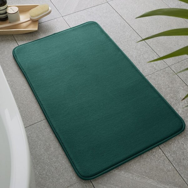 Tappetino per il bagno verde in memory foam per la vasca/per la doccia 50x80 cm Anti-Bacterial – Catherine Lansfield