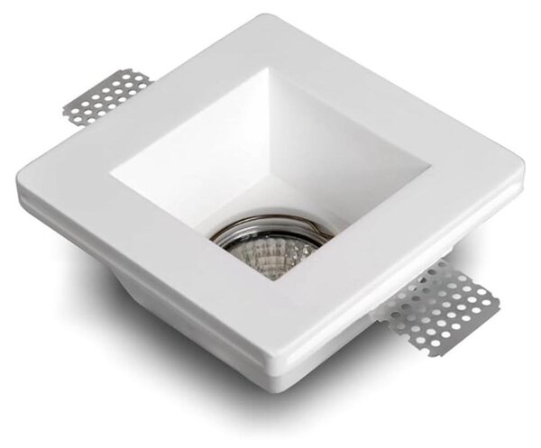 Faretti da incasso Eurekaled in gesso ceramico, colore bianco, confezione da 1 pezzo