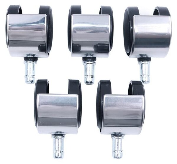 Set di 5 ruote per sedie da ufficio - Ruote da 11 mm - Ruote in poliuretano - Rotelle silenziose - Protezione per il pavimento - Facili da mantenere - Ruote per sedie
