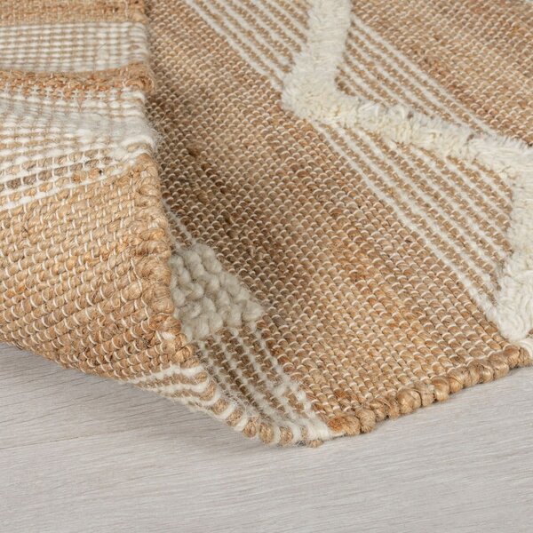 Tappeto bianco/di colore naturale in misto iuta tessuto a mano 120x170 cm Medina – Flair Rugs