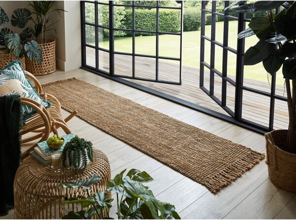 Passatoia di colore naturale in iuta tessuta a mano 60x230 cm Jute – Flair Rugs