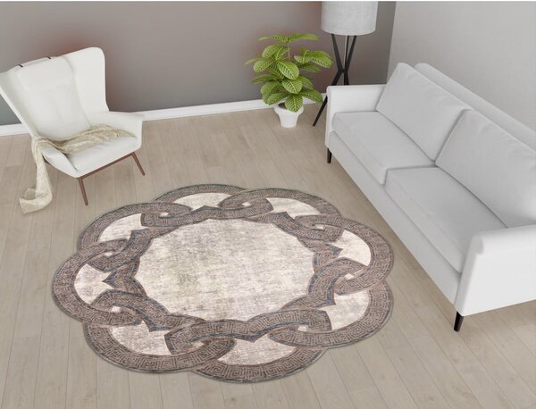 Tappeto rotondo beige ø 80 cm - Vitaus