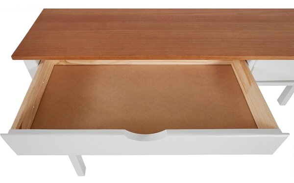 Tavolo da lavoro bianco e marrone, lunghezza 140 cm Gava - Støraa