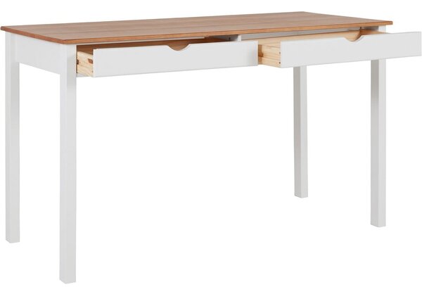 Tavolo da lavoro bianco e marrone, lunghezza 140 cm Gava - Støraa