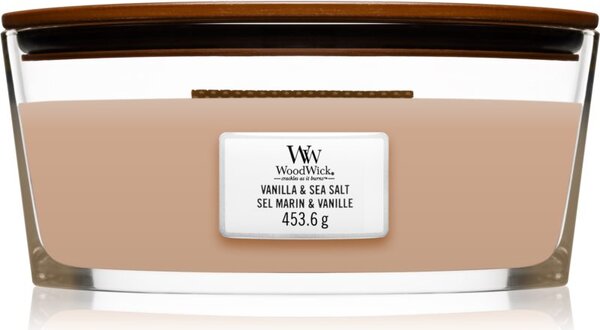 Woodwick Vanilla & Sea Salt candela profumata con stoppino in legno (hearthwick) 453.6 g