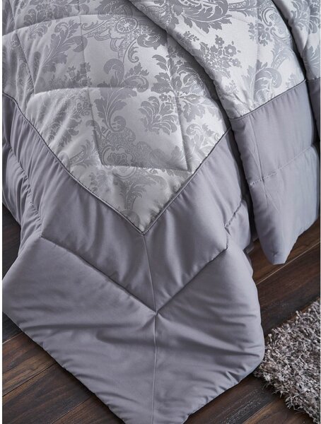 Copriletto grigio trapuntato Jacquard, 240 x 260 cm Damask Jacquard - Catherine Lansfield