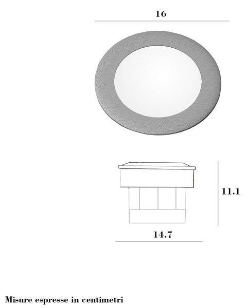 Faretto incasso tondo calpestabile top light capri big ca td16 gr gx53 led cct ip67 230v grigio resina - Top Light