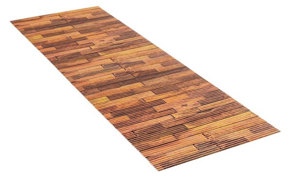 Tappetino da bagno in plastica marrone 65x200 cm Lambris - Wenko