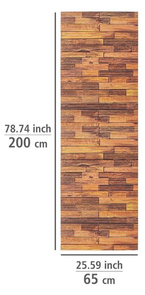 Tappetino da bagno in plastica marrone 65x200 cm Lambris - Wenko