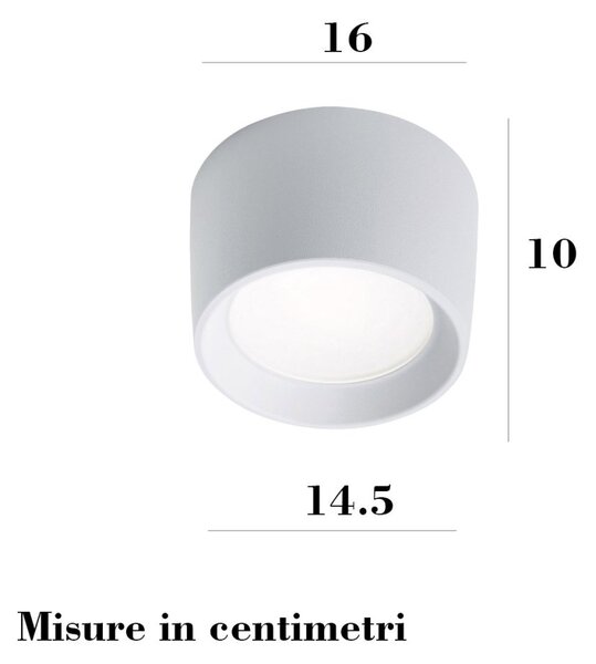 Plafoniera esterno resina top light pisa plg gr gx53 cct led ip55 - Top Light