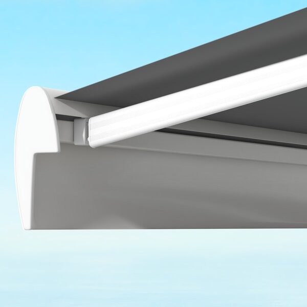 Outsunny Tendalino motorizzato, tendalino elettrico, angolo regolabile 14°-30°, con telecomando manovella, 3 x 2,5 m, grigio chiaro