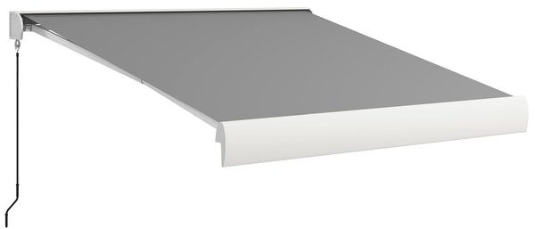 Outsunny Tendalino motorizzato, tendalino elettrico, angolo regolabile 14°-30°, con telecomando manovella, 3 x 2,5 m, grigio chiaro