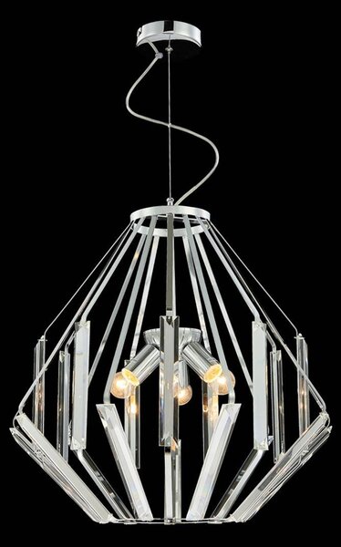 AMARA lampada a sospensione 3xE27/40W, argento/chiaro, Ø: 56 H: 120 cm, attacco E27, dimmerabile
