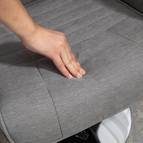 HOMCOM Poltrona relax con pouf, girevole, schienale inclinabile, fino a 150 kg, 69 x 71 x 104 cm, Grigio | Aosom Italy