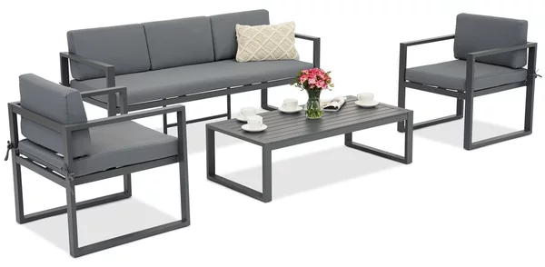 Set di mobili da giardino in alluminio Merlo per 5 persone Garden Point antracite