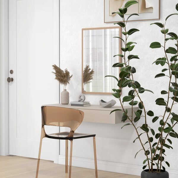 HOMCOM Specchio da parete, 50 x 70 cm, cornice effetto legno, montaggio semplice, incl. viti | Aosom Italy