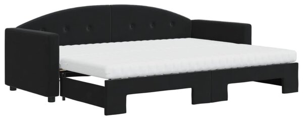 VidaXL Divano letto estraibile con materasso Nero 80x200 cm Velluto