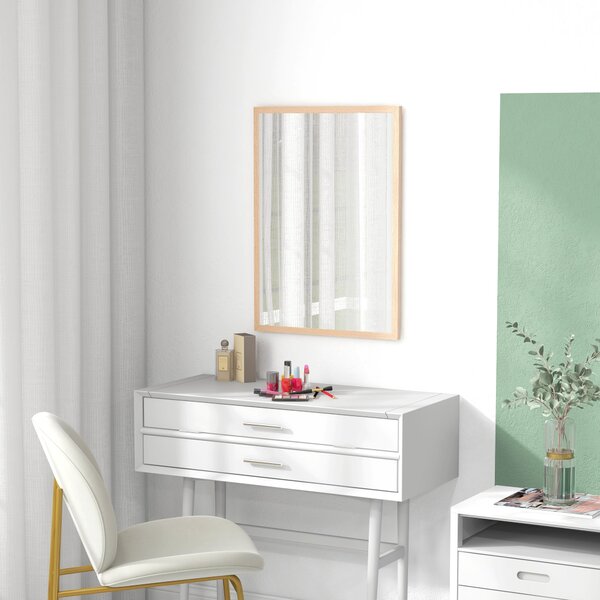 HOMCOM Specchio da parete, 50 x 70 cm, cornice effetto legno, montaggio semplice, incl. viti | Aosom Italy