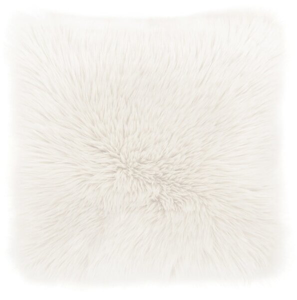 Cuscino in pelle di pecora bianca, 45 x 45 cm - Tiseco Home Studio