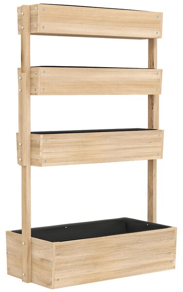 Outsunny Aiuola rialzata in legno, 4 livelli con fori di drenaggio, serra da giardino 88,5 x 45 x 140 cm legno naturale | Aosom Italy