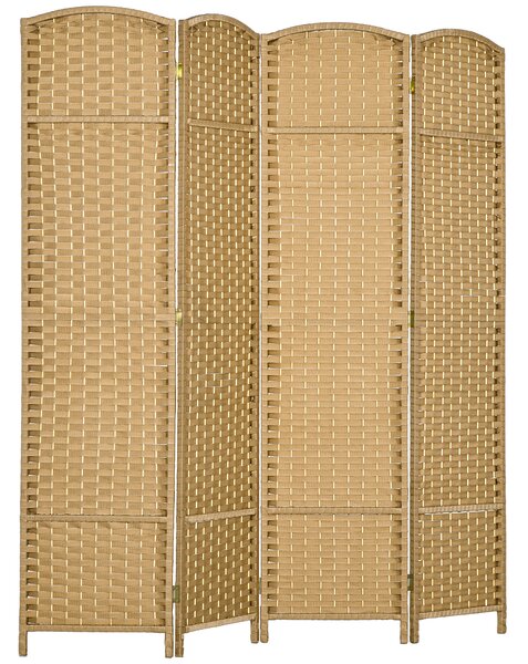 HOMCOM Divisorio 4 pannelli, Paravento pieghevole, Schermo per privacy per soggiorno, camera da letto, home office, naturale | Aosom Italy