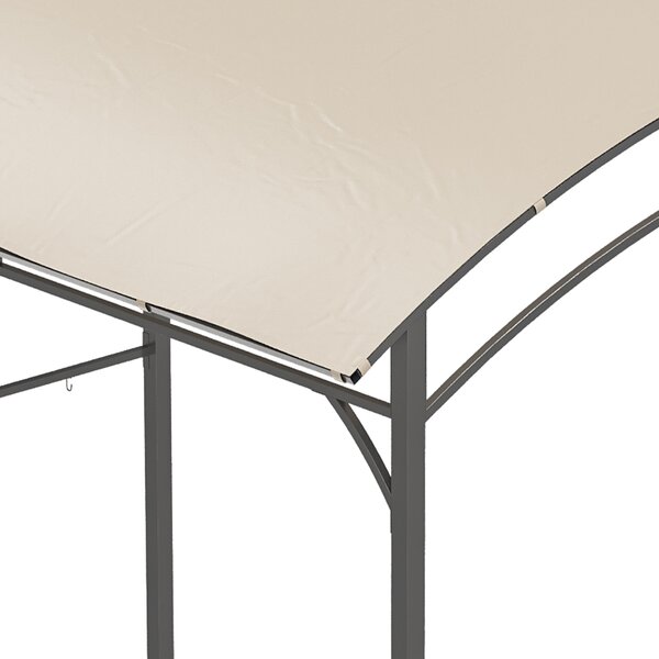 Outsunny Padiglione per barbecue, Copertura per barbecue, Parapioggia, Ganci per utensili, Telaio in acciaio, Beige+Nero, 215 x 150 x 182/220 cm | Aosom Italy