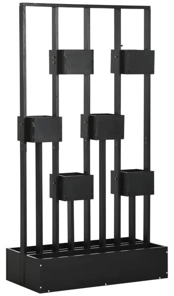 Outsunny Combinazione di fioriere, design modulare, struttura autoportante, legno naturale, nero, 90 x 45 x 170 cm | Aosom Italy