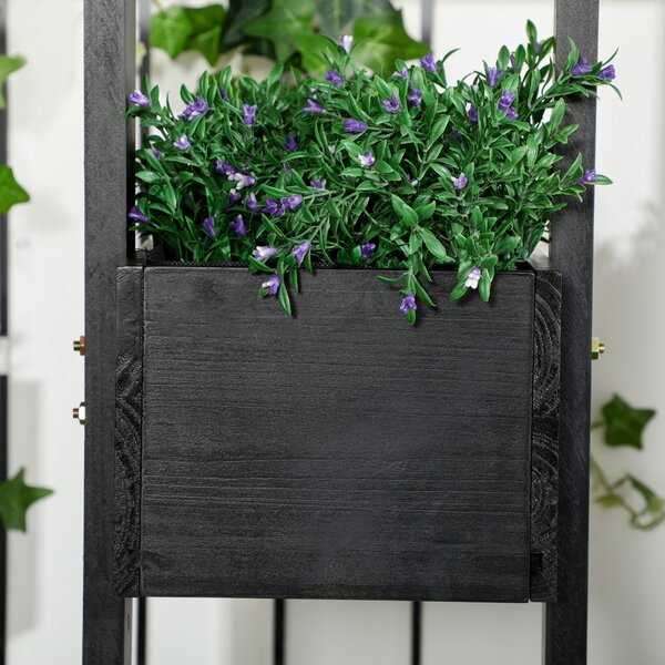 Outsunny Combinazione di fioriere, design modulare, struttura autoportante, legno naturale, nero, 90 x 45 x 170 cm | Aosom Italy