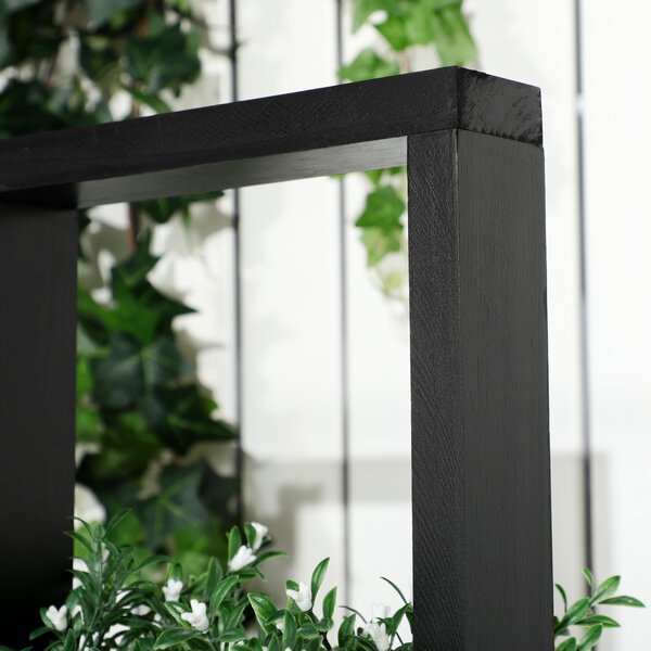 Outsunny Combinazione di fioriere, design modulare, struttura autoportante, legno naturale, nero, 90 x 45 x 170 cm | Aosom Italy