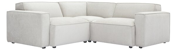 Divano angolare modulabile 3 posti in tessuto effetto velluto testurizzato beige SPLIT