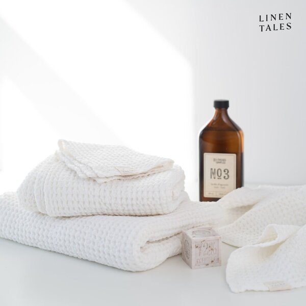 Asciugamani e teli da bagno bianchi in un set di 3 pezzi White - Linen Tales